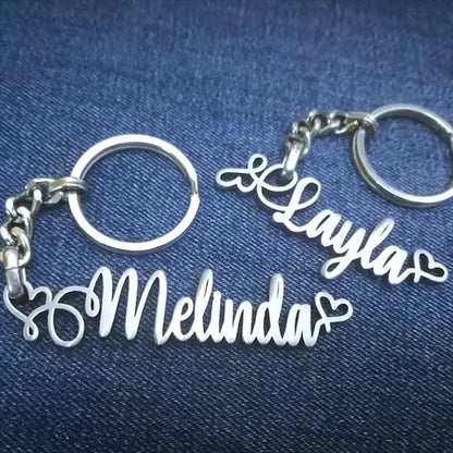 Personalized Name Metal Keychain Annual New Wholesale Customization/Letter Stainless Steel Keychain Commemorative Gift
