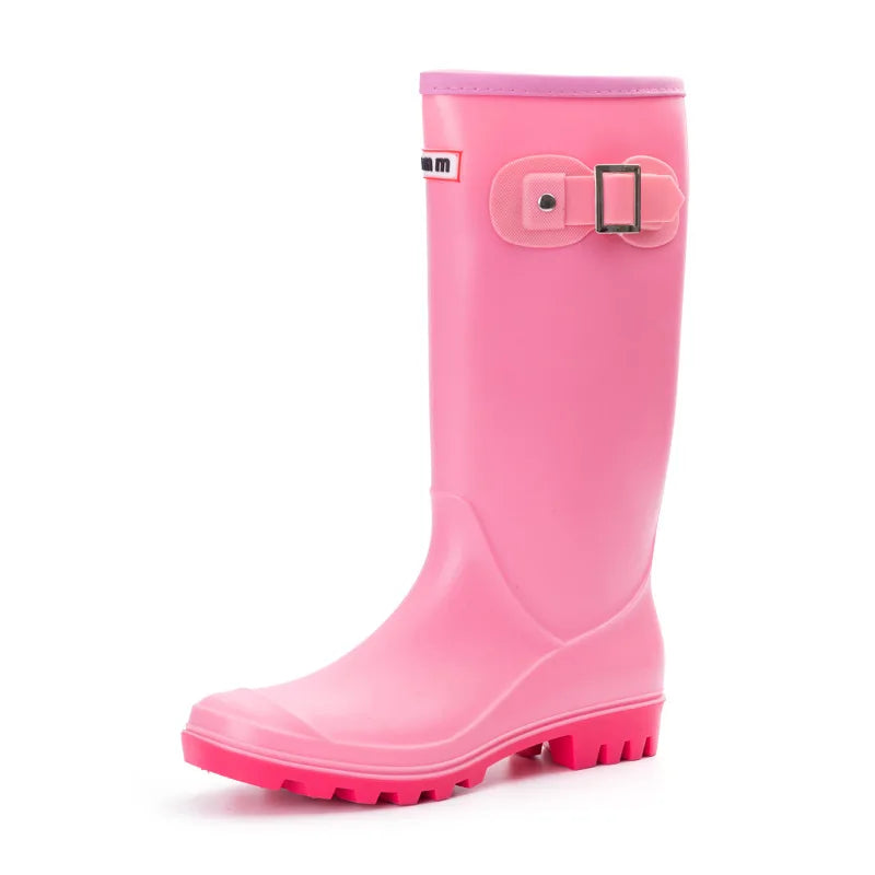 Women High-end Waterproof Rain Boots Women's Knee-length Fashion Rubber Rain Boots Girls' Shoes Rain Boots PVC Waterproof Shoes