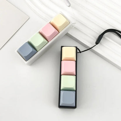 ZAKOL New 2/3/4 Keys Finger Keyboard Keycap Stress Relief Fidget Keychain Pass The Time Key Button Pinch Toy Adult