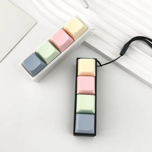 ZAKOL New 2/3/4 Keys Finger Keyboard Keycap Stress Relief Fidget Keychain Pass The Time Key Button Pinch Toy Adult