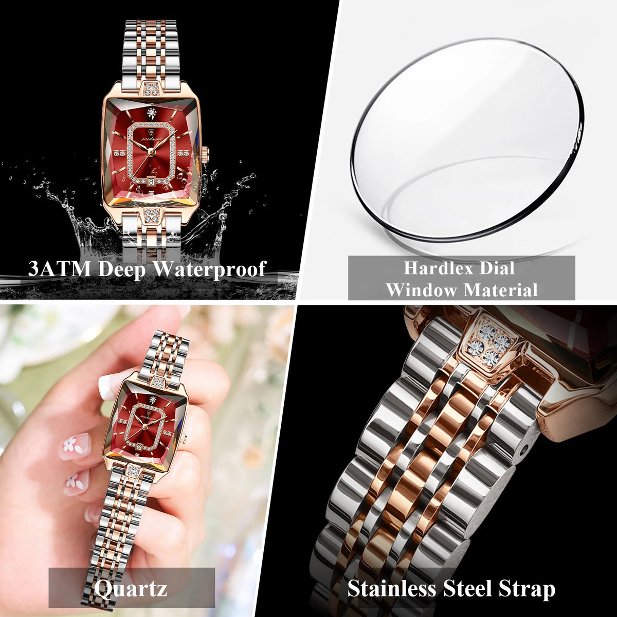 POEDAGAR Top Original Woman Watch Waterproof Date Fashion Ladies Wristwatch Stainless Steel Quartz Elegant Women's Watches Reloj