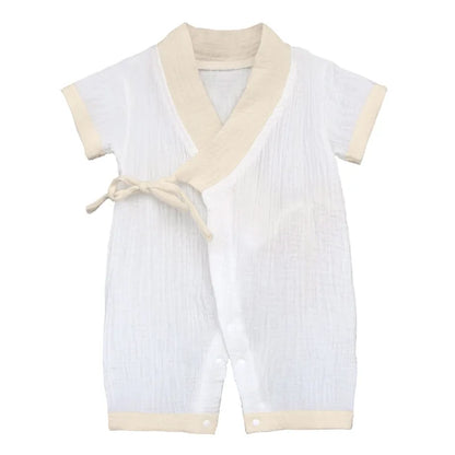 0-18M Summer Baby Girl Boys Clothing  Rompers Jumpsuit Short-sleeved Floral Print  Cute Soft Newborn Infant Baby Kimono Playwear