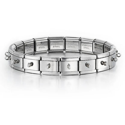 2025 Fashion Functional Elastic Bracelet Modular Bulk Italian Charms Links Fit Bracelet Stainless Steel Jewelry Wholesale