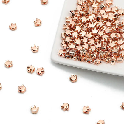 100-400pcs Gold Color Beads 4mm 6mm CCB Cube Crown Heart Pendant Star Spacer Loose Beads for Love Jewelry Making Bracelets DIY S
