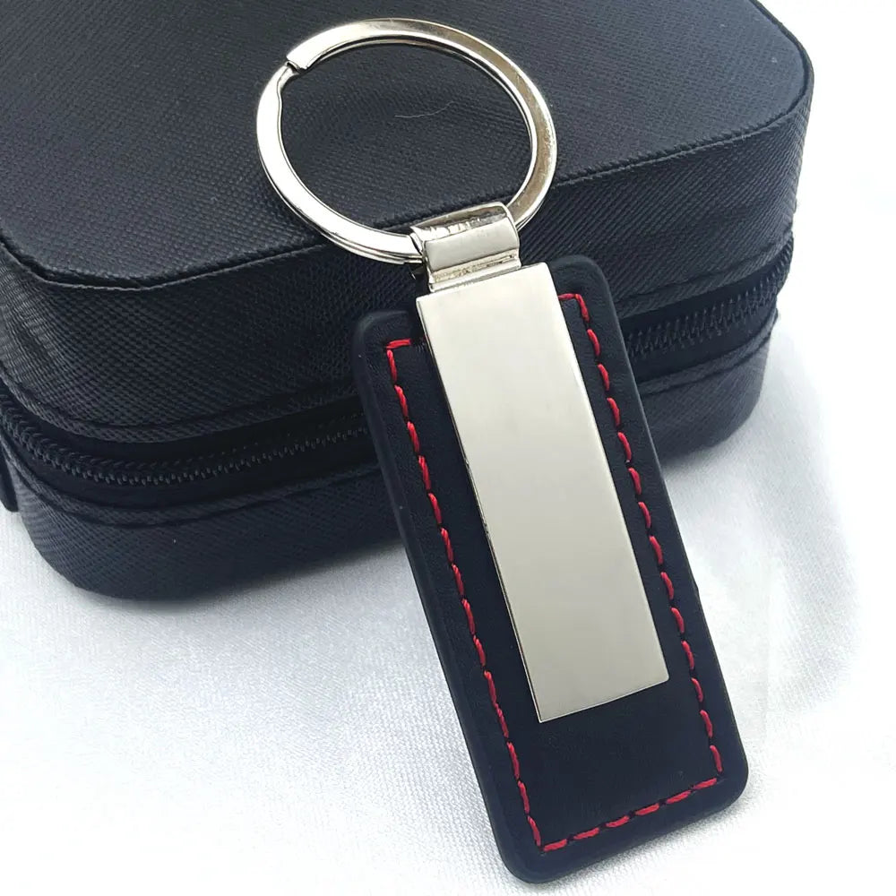 Hot Custom Logo Metal Stainless Steel for Car Moto Keychain Men and Women Keyring Leather Engraved Engraving Key Chain Gift