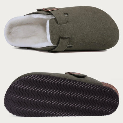 KIDMI Suede Clogs for Women Men Mules Cork Footbed Sandals With Arch Support Fashion Nonslip Outdoor Beach Slippers Home Shoes