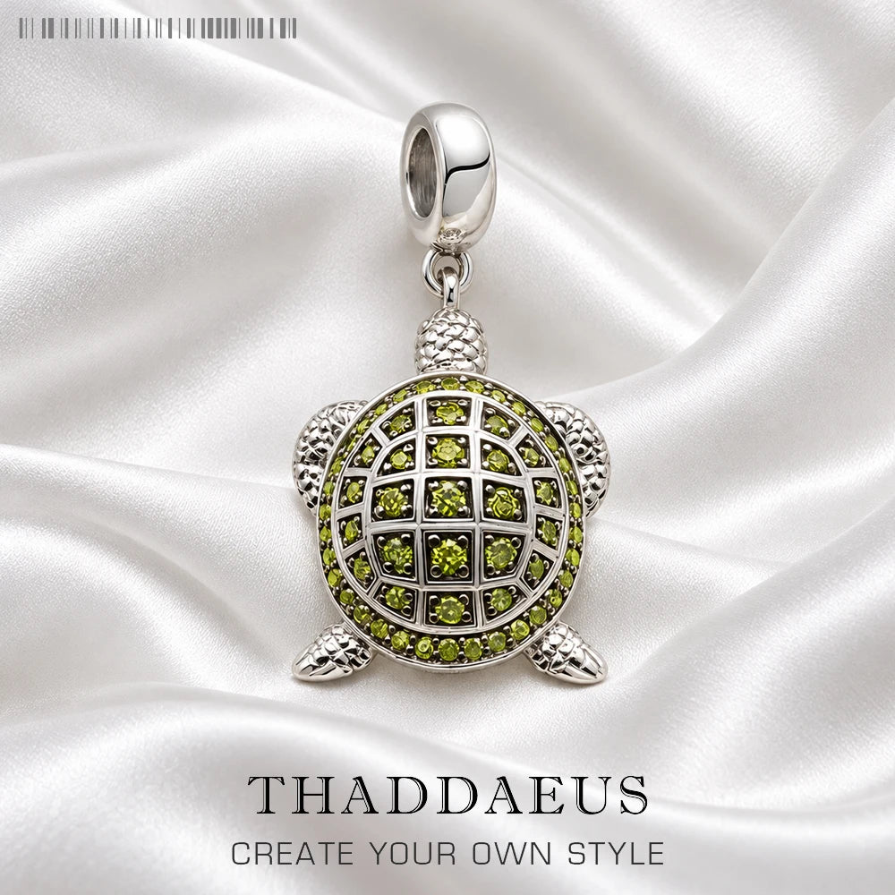 Pendant Green Turtle Large Brand New Fashion Jewelry Europe Accessories 925 Sterling Silver Gift For Woman Men