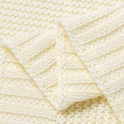 Baby Blankets 100*80cm Knit Newborn Boy Girl Month Stroller Bassinet Bedding Cradle Quilts Dual-Use Infant Netural Receiving Mat
