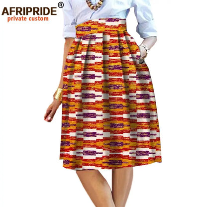 2026 Summer Original African Style Garment Midi Skirt for Women Private Custom High Quality Batik Cotton Femmal Clothing A722704
