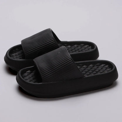 Summer Platform Slippers for Women Lightweight Non-slip Cloud Bathroom Slides Woman Comfortable Soft Sole Beach Slippers 2024