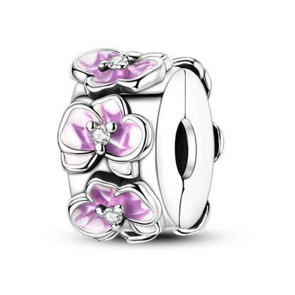 Original 925 Sterling Silver Clip Charm Inlaid Zircon Cat Butterfly Charm Silicone Spacer Beads For Women Bracelet DIY Jewelry