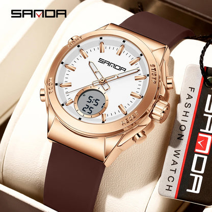 SANDA 9103 Women Watch Silicone Quartz Electronic Wrist Watches for Women Sport Clock Girls Gift Ladies Watches Top Brand