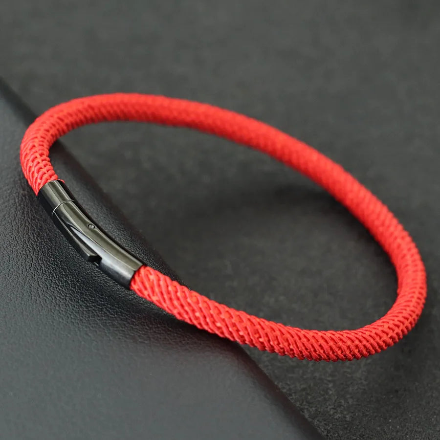 Minimalist Elegance Rope Bracelet Men Grade A 4mm Thread Braslet Homme Stainless Steel Buckle Pulseiras Masculina Armband Herren