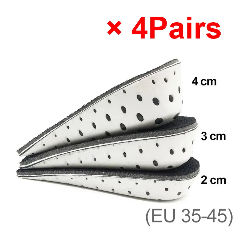 Height Increase Insole 1 Pair Hard Breathable Memory Foam Heel Lifting Inserts Shoe Lifts Shoe Pads Elevator Insoles for Unisex