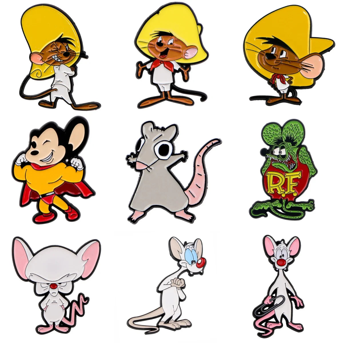 Cartoon Mouse Brooches For Women Funny Animal Enamel Pin Metal Badge Jewelry Clothing Backpack Accessories Friends Gift