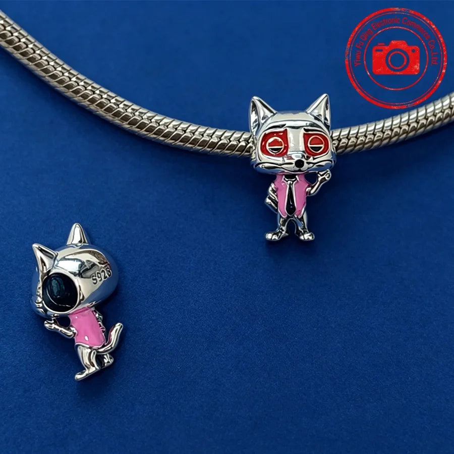 New Original Charms DIY Women Jewelry Gifts Fox Rabbit Chicken Pig Pet Dog Elephant Beads Fit 925 Silver Bracelets Accessories