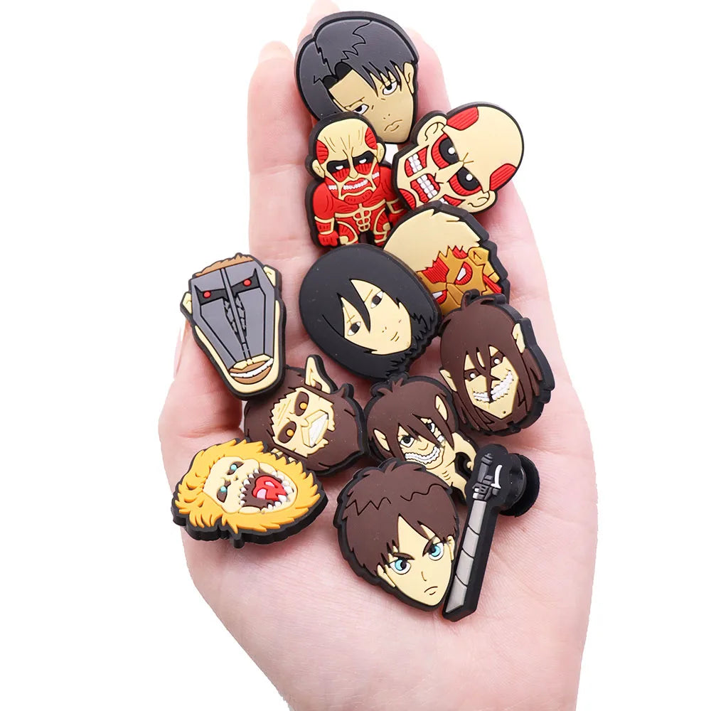 New Arrival 1pcs Cartoon Japan Anime PVC Shoe Charms For Clogs Pins Accessories Shoes Buckles Wristbands Kids Birthday Present
