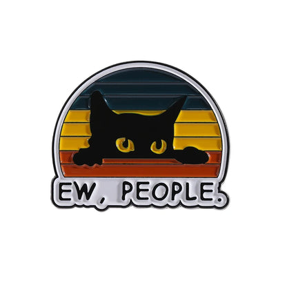 31 Types Cartoon Punk Black Peeping Cat Brooch Enamel Pins Cute Cat Reading Book Brooches Bag Lapel Badge Jewelry Gifts Friends