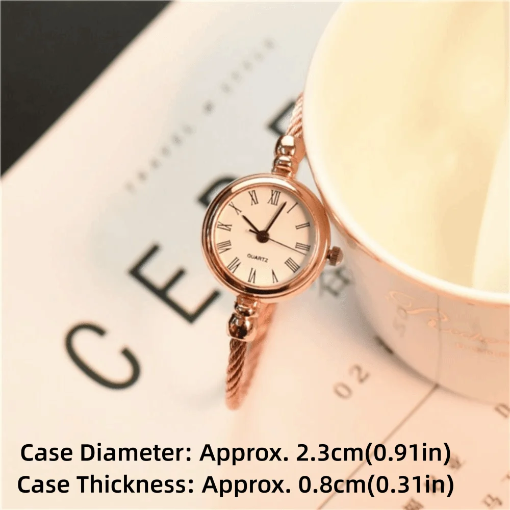 Fashion Luxury Bangle Bracelet Retro Alloy Quartz Watch Wristwatch Chain Watches Ladies