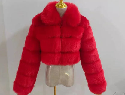 2024 Women's Faux Fur Coat Winter Women Short Warm Thick Faux Fox Fur Coat Vests Raccoon Fake Fur Coat Office Lady Warm Jacket