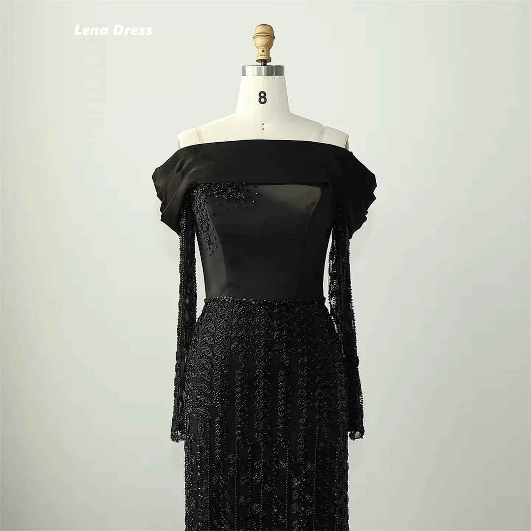Lena Luxurious Women's Evening Dresses Woman Elegant Party Dresses 2025 Custom Made Lace Black Mermaid Luxury Prom Dress 2025