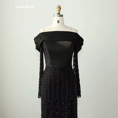 Lena Luxurious Women's Evening Dresses Woman Elegant Party Dresses 2025 Custom Made Lace Black Mermaid Luxury Prom Dress 2025