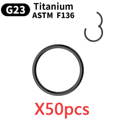 10/50Pcs Wholesale Hoop Earring G23 Titanium Nose Ring For Women Piercing Jewelry Lip Ear Ring Hoop Mixed Color Body Clips Hinge