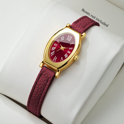 Fashio Roma Dial Women Quartz Watch Ultra-thin Leather Strap Ladies Wristwatches Clock Gift Relogio Feminino （Without Box）
