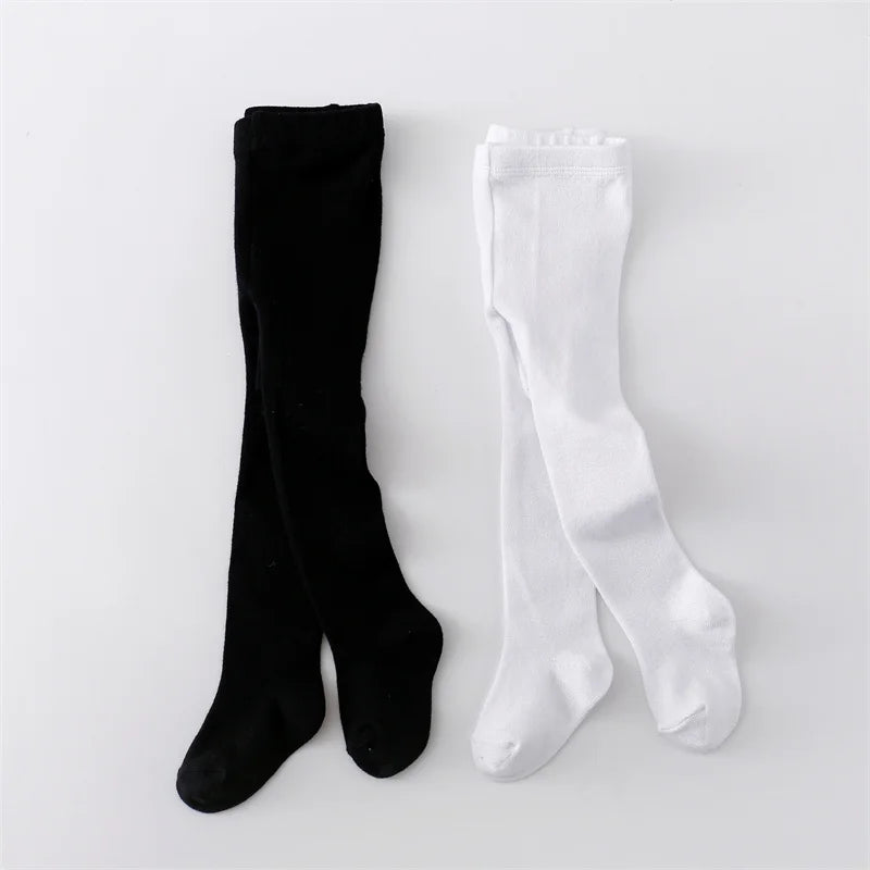 1/2Pcs Baby Girls Tights Spring Daily Knitted Stockings Cotton Soft Newborn Leggings Casual White Black Pantyhose For 0-2 Years