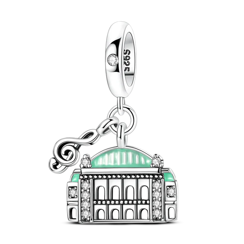 925 Sterling Silver Famous Buildings Charms Bead Milan Cathedral Colosseum Eiffel Tower Dangle Fit Original Bracelet DIY Jewelry