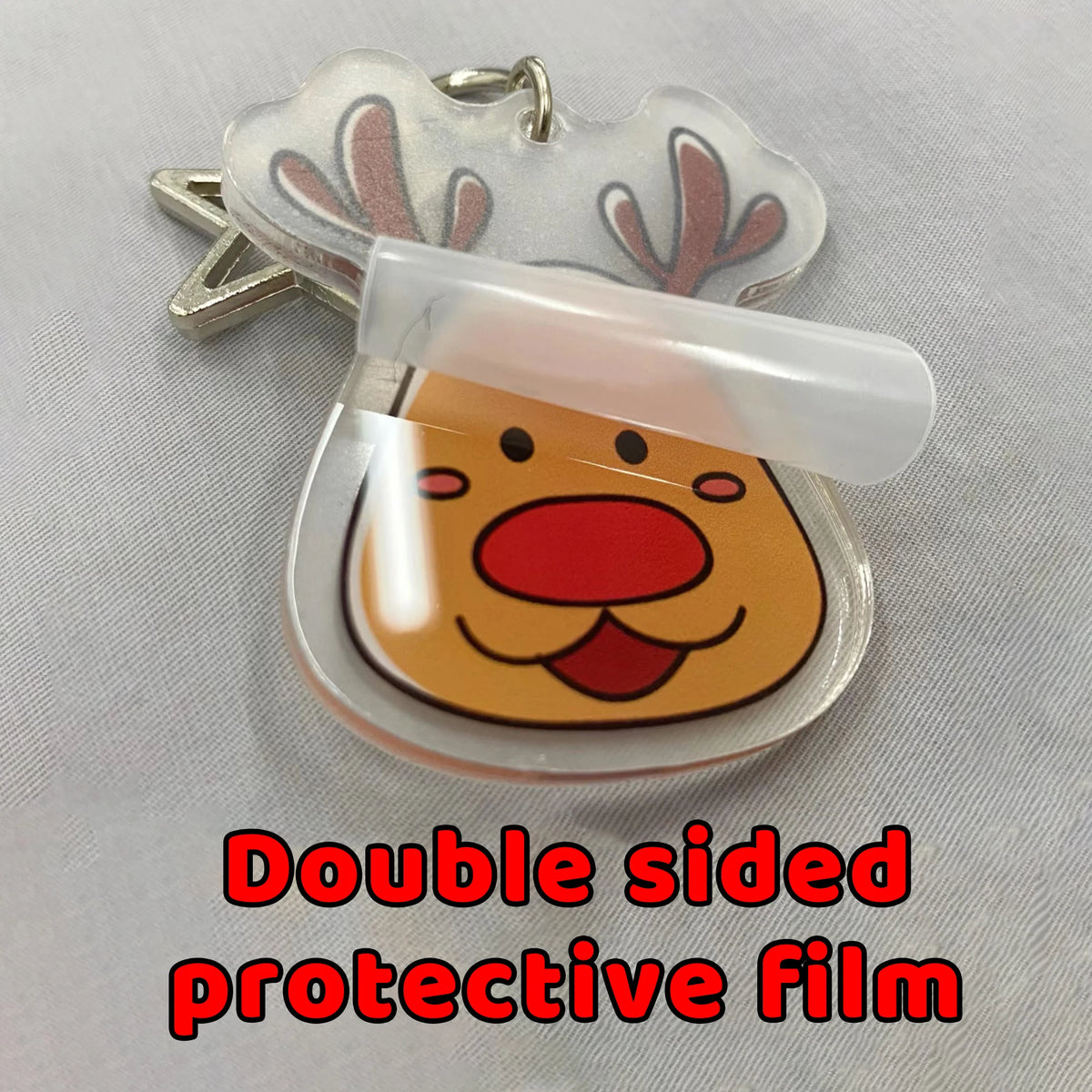 Custom Anime Acrylic Keychain Personalized Logo Cartoon Pendant Photo Clear Flash Charms Hologram Designer Key Chain