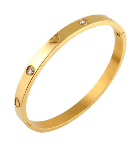 Stainless Steel With Zirconia Bracelet Bangle Simple Jewelry