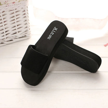 Summer Women Solid Slippers Flat Sandals Outdoor Leisure Flip Flops Travel Beach Slippers Ladies Slides Chaussure Femme