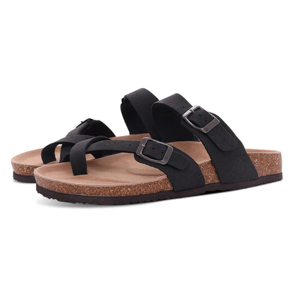 Shevalues Women's Suede Clogs Classic Cork Slippers Leather Mules Men Cork Footbed Sandals Comfort Beach Shoes with Arch Support