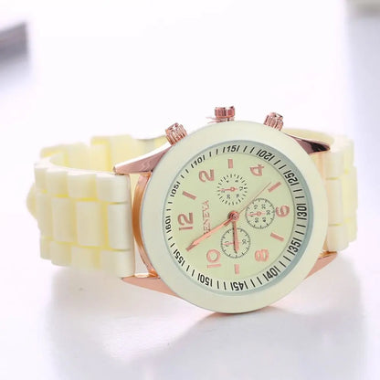 Fashion Silicone Strap Quartz Wristwatches Casual Sports Electronic Watch Women Simple Wrist Watches
