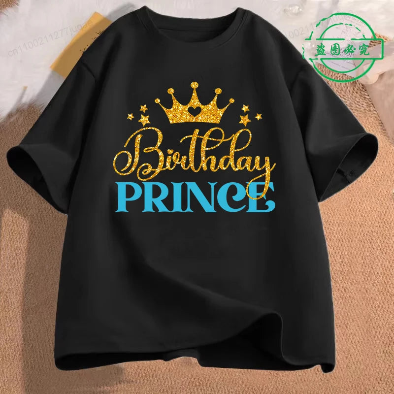 Family Matching Outfits Birthday Princess Girls Party T-Shirt Harajuku Shirts Parents Children Dad Mom T-Shirts Clothing