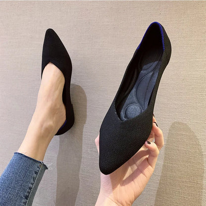 Women's flat shoes 2025 new fashionable patterns with various beautiful colors knitted breathable shoes