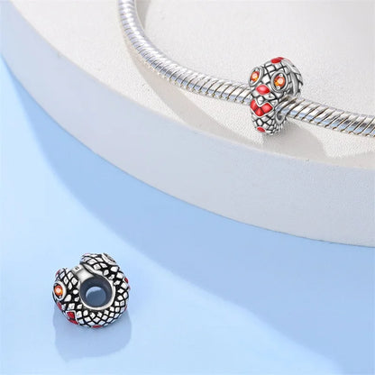 NEW 925 Sterling Silver Fashion Tarot Pendants Mysterious Spirit Snake Skull Rose Charms Beads Fit Qikaola Bracelets DIY Jewelry