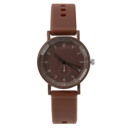 Fashion Candy Color Silicone Band Women Quartz Watch Arabic Dial Girls Students Wristwatch
