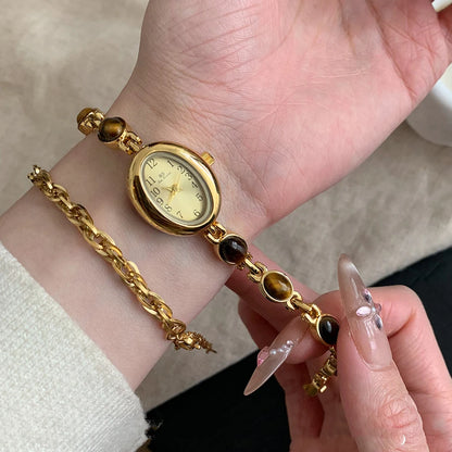 Fashion Casual Women's Watches Natural Jade Bracelet Digital Oval Dial High-end Ladies Wristwatch Watches For Woman Accessory