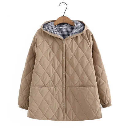 Oversized 7XL Cotton Jacket For Women's Autumn Winter Loose Casual Hooded Coat Female Thicken Cotton-padded Parkas Overcoat