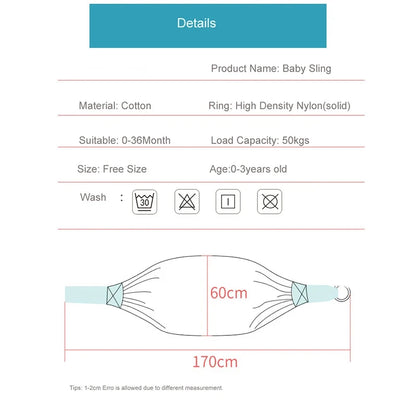 Baby Wrap Newborn Sling Dual Use Infant Nursing Cover Carrier Mesh Fabric Breastfeeding Carriers Up To 130 Lbs (0-36M)