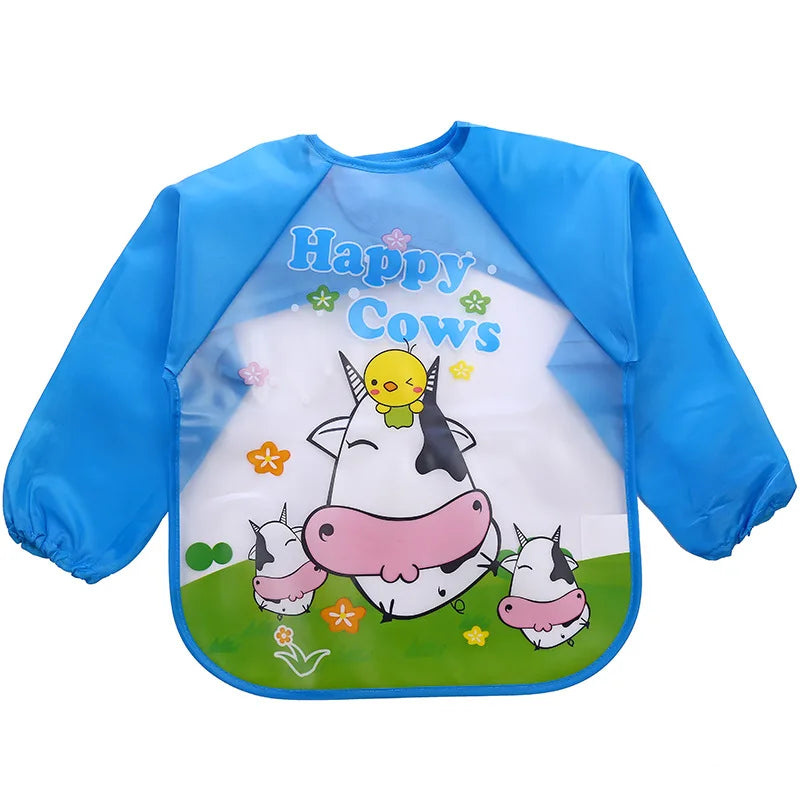 0-4 Years Baby Bibs Waterproof Kid Eating Clothing Children's Long Sleeves Feeding Smock Bib Baby Apron Bandana Bibs Clothes