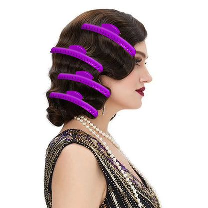 Vintage Metal Finger Wave Hair Clips 6PCS Aluminum Hairpin Hairdressing Clip Salon Hair Fixed Hairclips Barber Stlying Tool