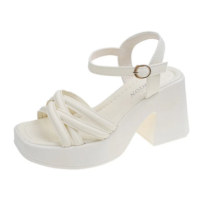 2025 New Summer Casual Waterproof Women's Sandals Fashionable Increased Heel Platform Wedges Stylish Roman Loafers for Women
