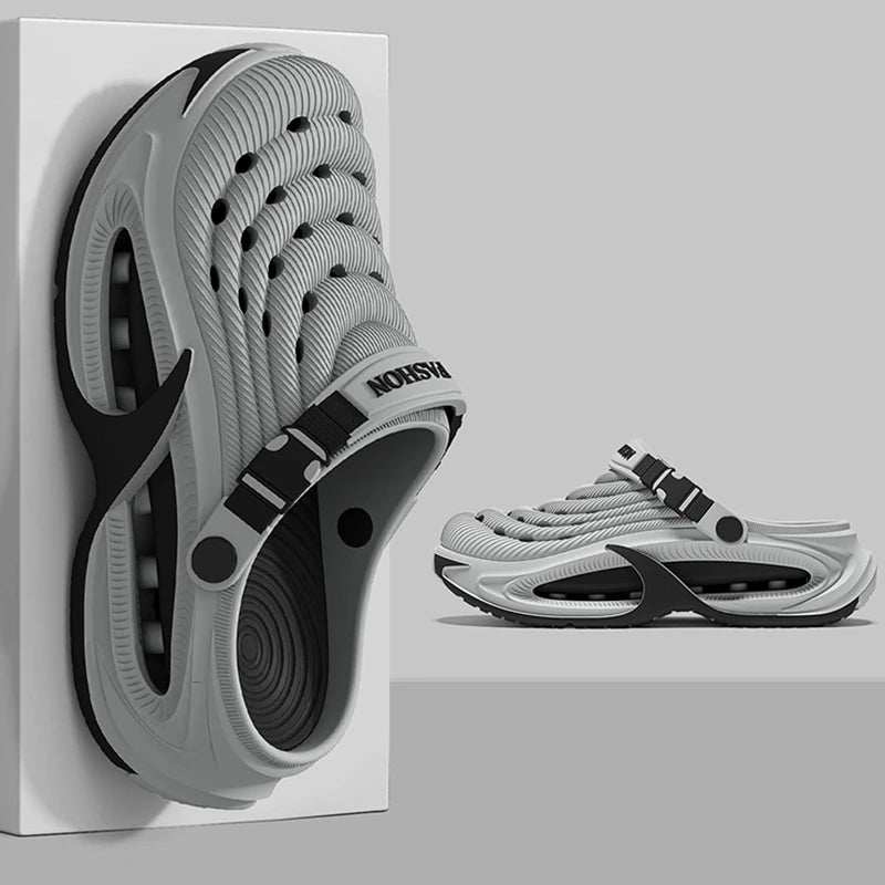 Fashion Hollow Out Thick Bottom Sports Sandals Men Eva Soft Sole Summer Clogs Sandals Men Non Slip Outdoor Driving Beach Sandles