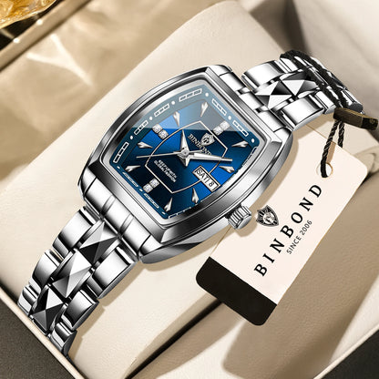BINBOND Week Display Auto Date Precise Quartz Watches for Women Luxury Luminous Waterproof Durable Women's Watches Casual Reloj