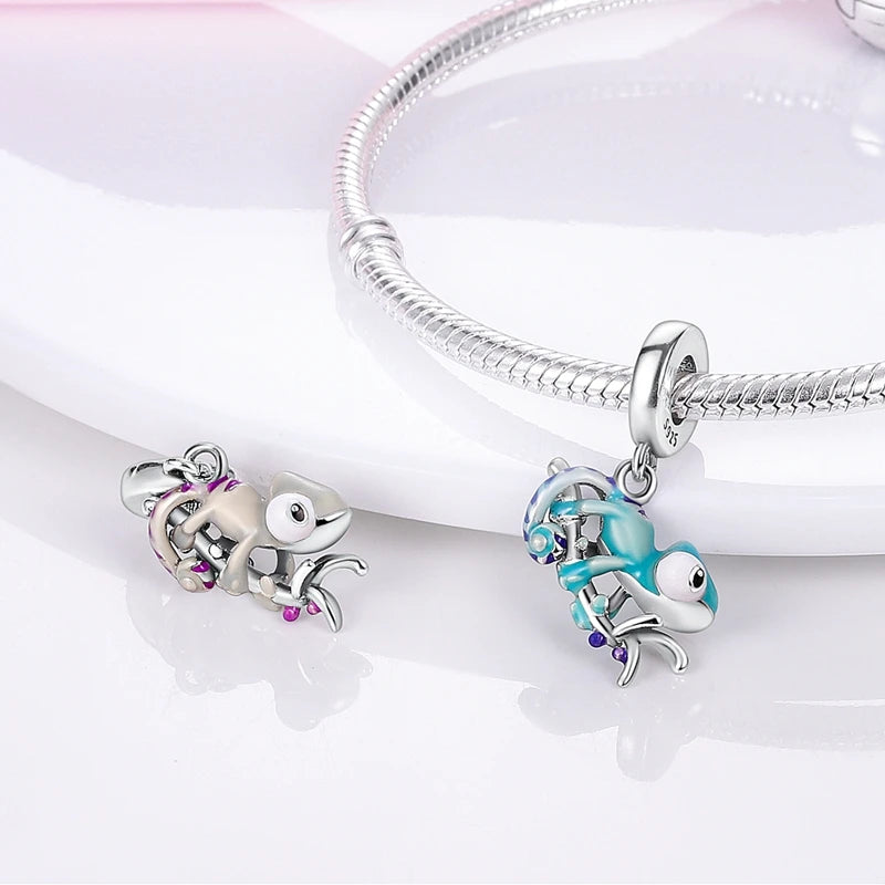 MULA 925 Sterling Silver Dinosaur Charms Pendant Beads Fit Original Pan Snake Chain Bracelet DIY For Women Jewelry Gift