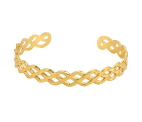 Stainless Steel Feather Shape Bangle Bracelets Jewelry
