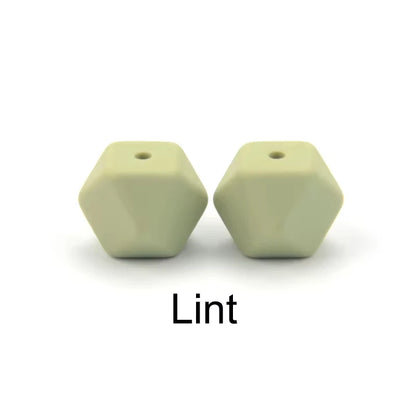 LOFCA 10pcs 14mm/ 17mm Hexagon Silicone Beads  For Jewelry Making Bulk DIY Necklace Pacifier Chain  Popular Jewelry Accessories